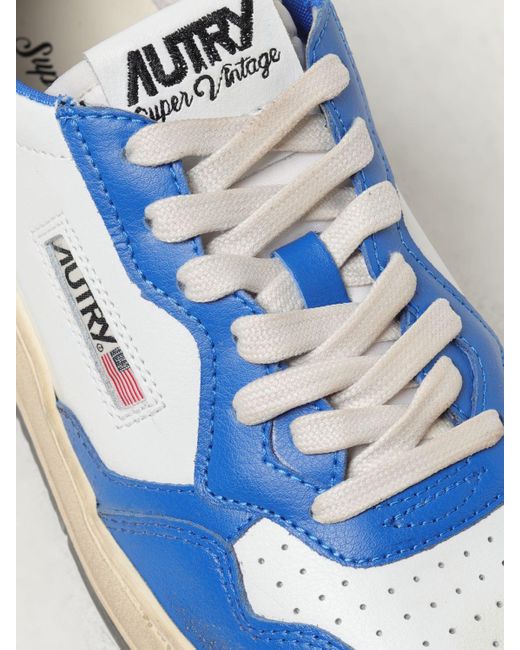 Sneakers Super Vintage in pelle used di Autry in Blue da Uomo