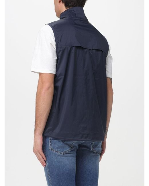 K-Way Blue Croixer Travel Nylon Vest With Logo for men
