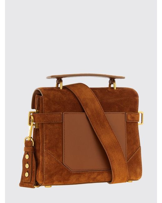 Balmain Brown B-Buzz 23 Suede Bag