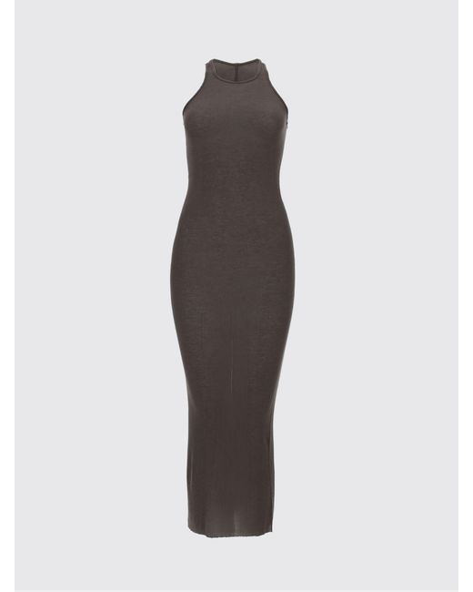 Rick Owens Brown Viscose And Silk Tank Dress
