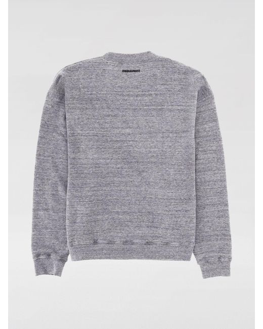 DSquared² Gray Iconigue Cotton Crew Neck Sweatshirt for men