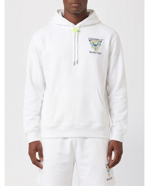 Casablanca White Printed Organic Cotton Hoodie for men
