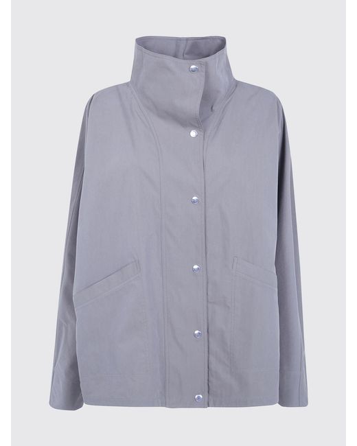 Totême  Gray Parachute Water-Repellent Technical Fabric Jacket With High Neck