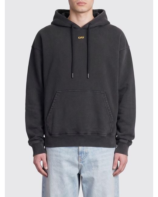 Off-White c/o Virgil Abloh Black Hooded Sweatshirt With Logo for men