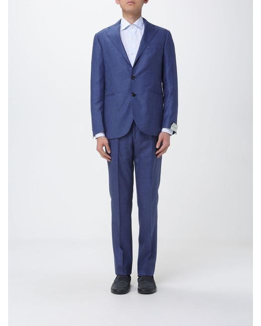 Luigi Borrelli Napoli Blue Virgin Wool Blend Dress for men