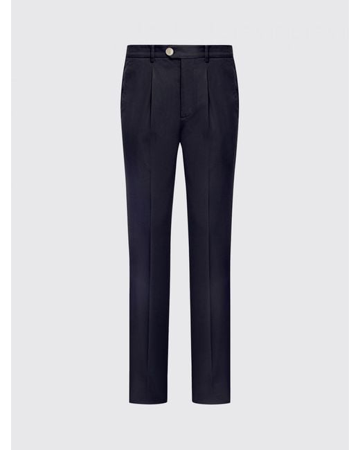 Brunello Cucinelli Blue Stretch Cotton Chino Pants for men