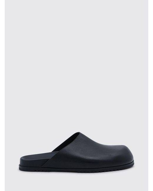 Rick Owens Black Leather Mules for men