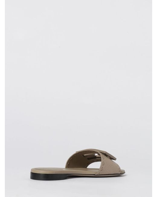 Fendi White Baguette Tumbled Leather Sandals