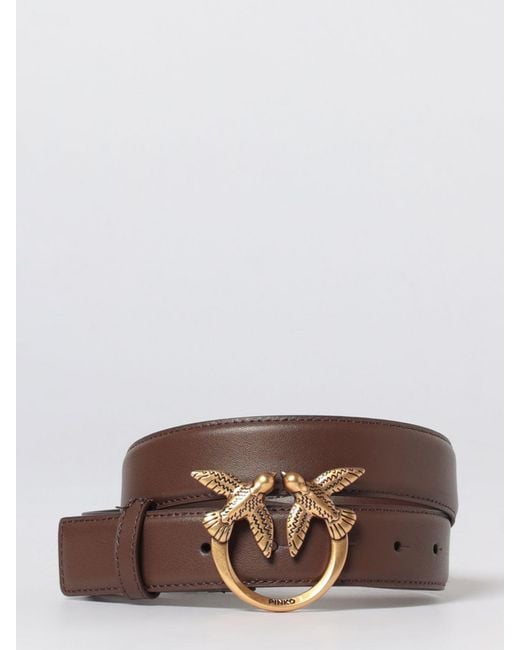 Pinko Brown Love Berry Leather Belt