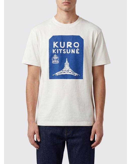 Maison Kitsuné Blue Maison Kitsun&Eacute Crew-Neck T-Shirt for men