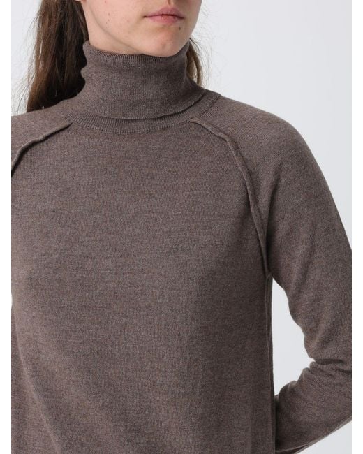 Dondup Brown Long-Sleeved Wool Turtleneck Jumper With Ribbed Hems