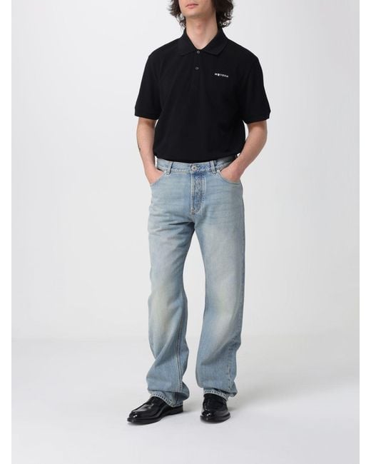 McQueen Black Cotton Polo Shirt for men