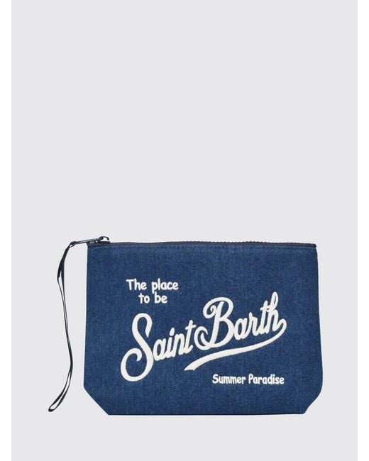 Mc2 Saint Barth Blue Aline Cotton Blend Pouch for men
