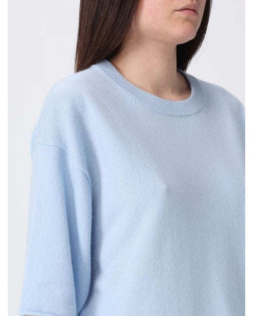 Allude Blue Cashmere Crew-Neck Pullover