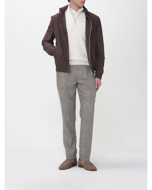 Brunello Cucinelli Brown Stretch Nylon Bomber Jacket for men