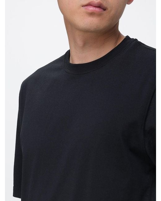 Lardini Black Cotton And Silk T-Shirt for men