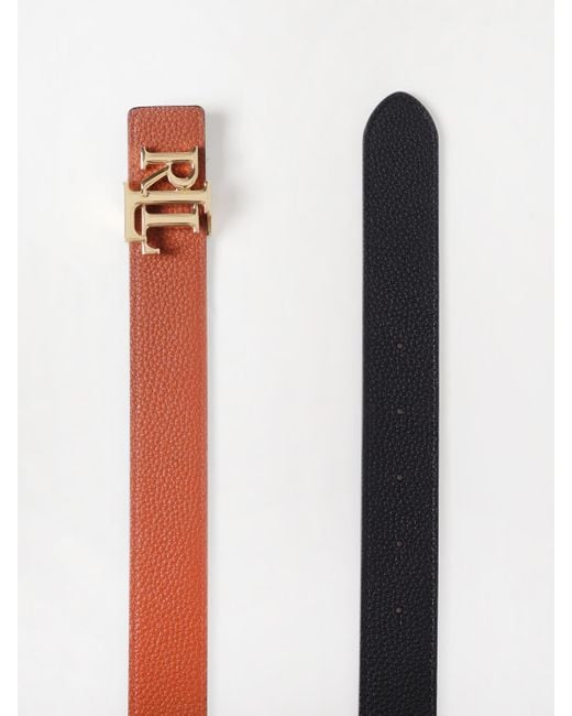 Ralph Lauren White Reversible Grained Leather Belt