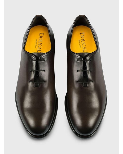 Doucal's White Leather Oxford Shoes for men