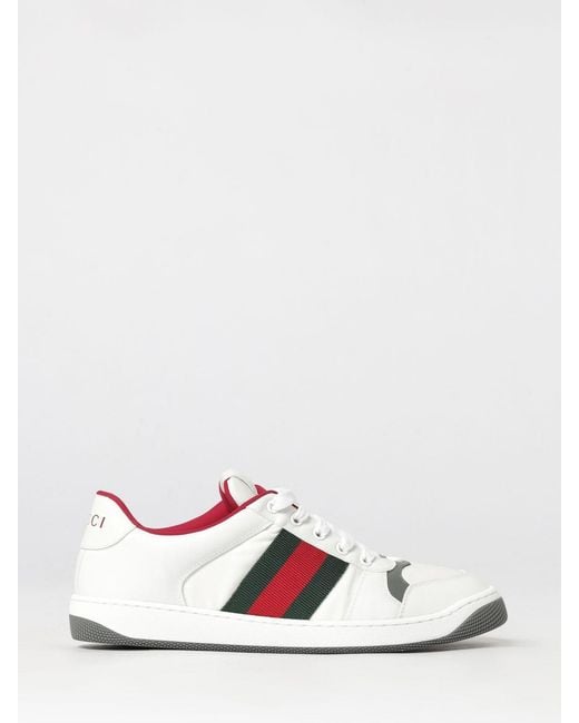 Gucci White Screener Sneakers for men