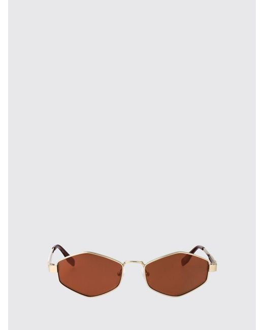 Karl Lagerfeld White Irregular Shape Metal Sunglasses With Embossed Logo