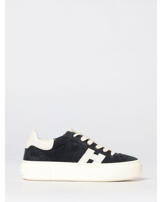 Hogan White Crosswind Platform Suede Sneakers