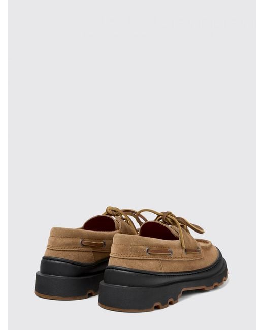Camper White Brutus+ Suede Boat Loafer