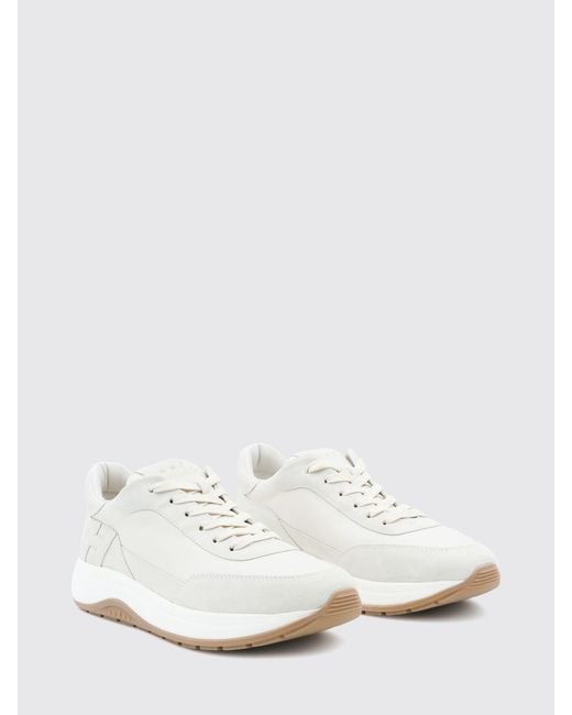 Hogan White Hi-Light Smooth Leather And Suede Sneakers With H Logo for men