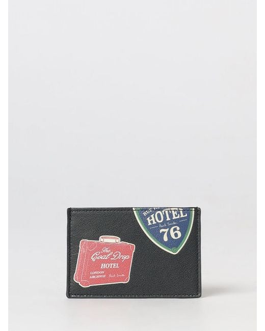 Paul Smith Green Graphic Print Cow Leather Card Holder With Three Slots for men