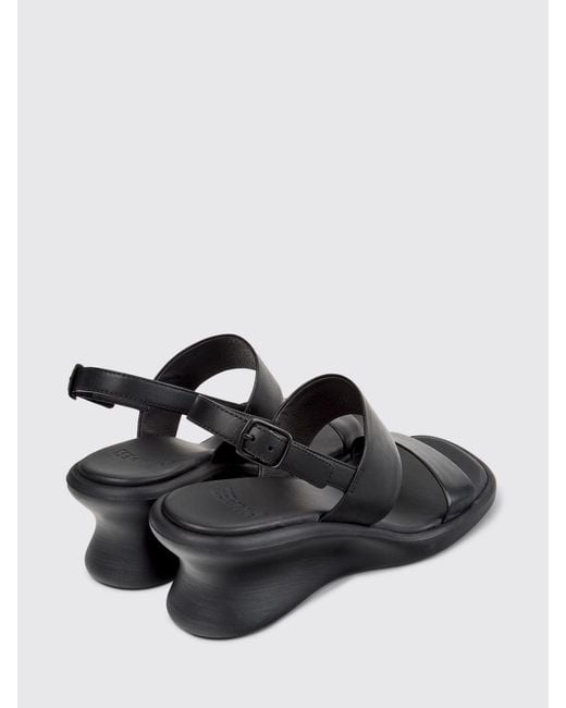 Camper White Louise Leather Wedge Sandal