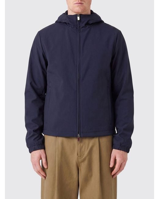 Paul & Shark Blue Paul &Amp Shark Hooded Windbreaker Jacket for men