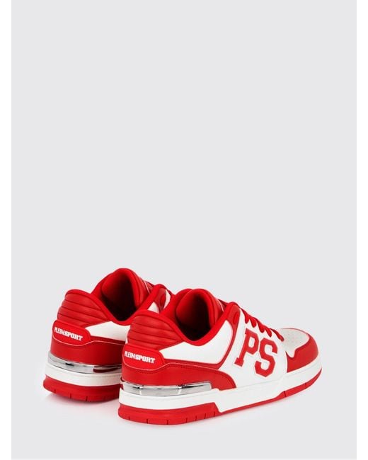 Philipp Plein Red Leather Sneakers for men