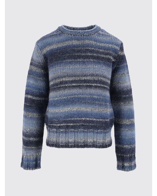 Kangra Blue Striped Wool-Blend Crewneck Jumper