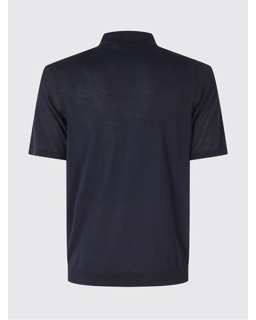 Roberto Collina Blue Knit Polo Shirt for men