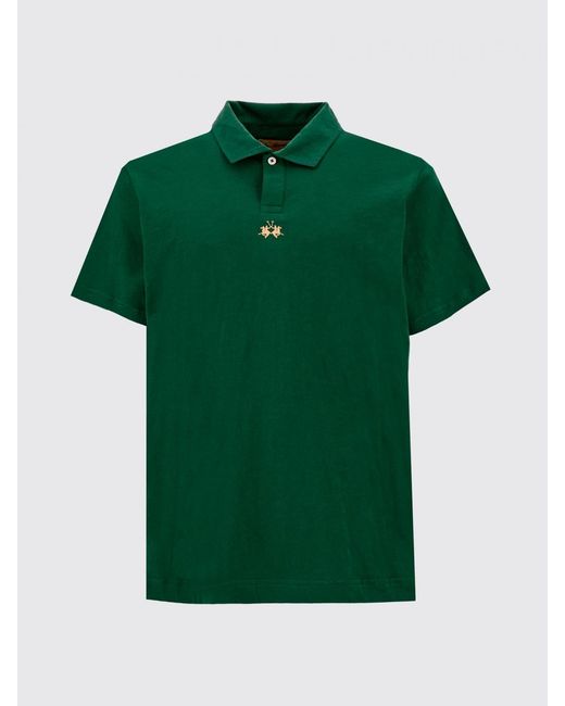 La Martina Green Cotton Polo for men