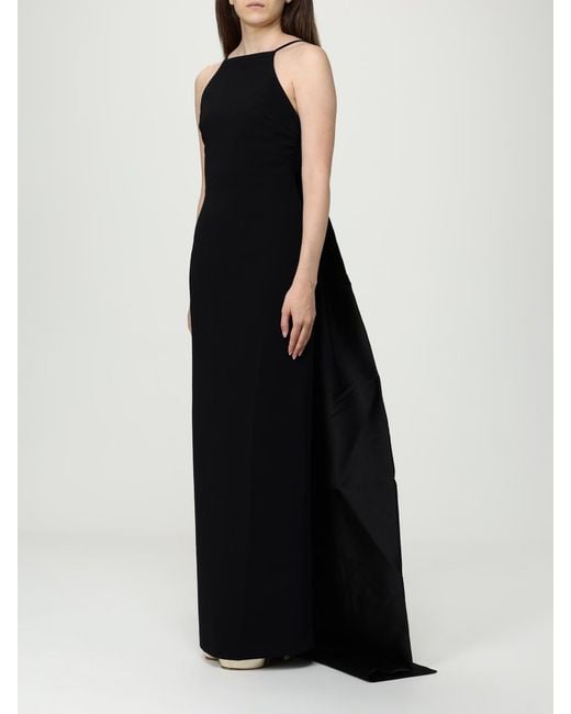 Solace London Black Elegant Halter Neck Evening Gown Classic Formal Dress