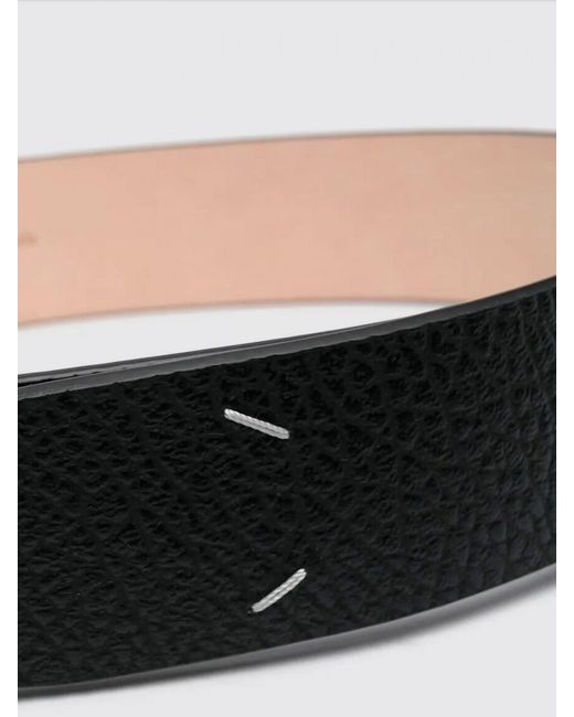 Maison Margiela White Hammered Calf Leather Belt