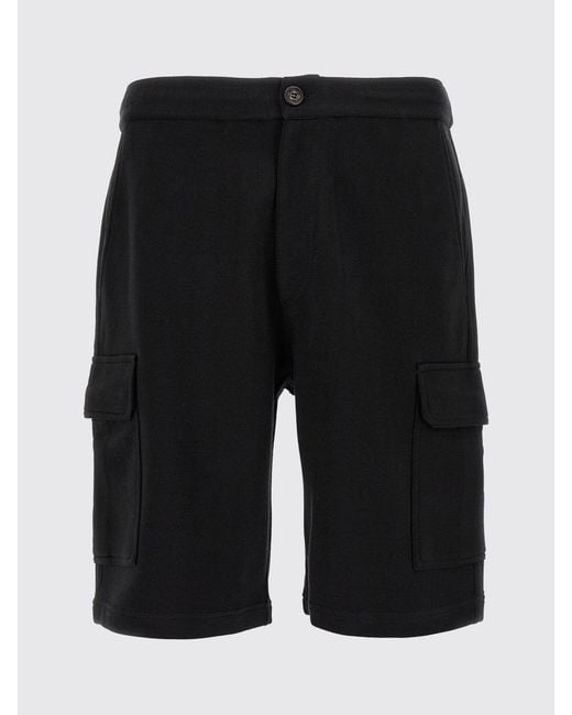 Brunello Cucinelli Blue Cotton And Cashmere Cargo Shorts for men