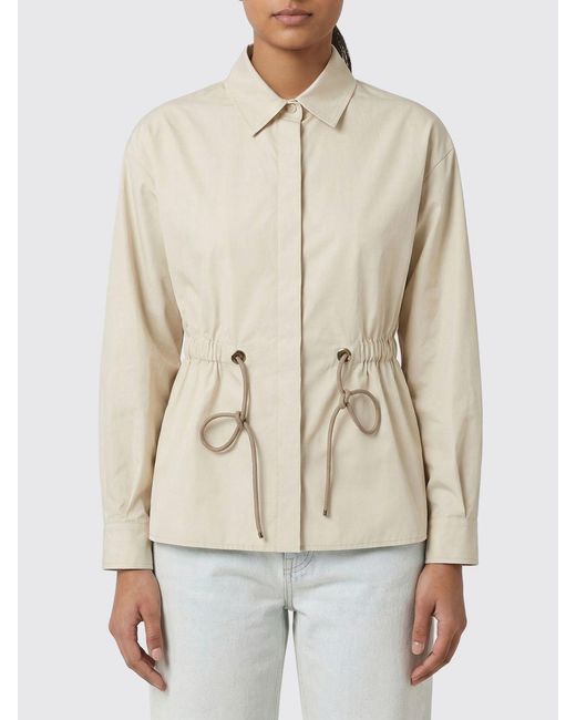 Max Mara Natural Cotton Shirt With Drawstring