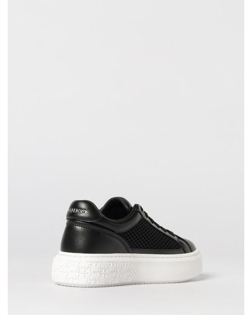 Pinko Black Yoko Leather And Mesh Sneakers