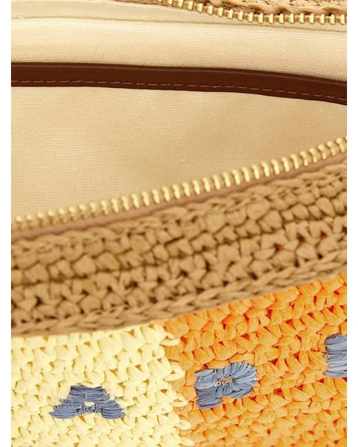 Marni Seaside Raffia Bag With Embroidered Logo