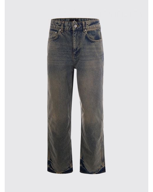 Represent Gray Denim Straight Jeans for men