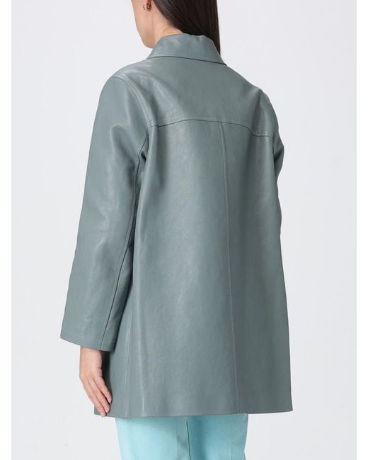 Chloé Blue Chlo&Eacute Lambskin Leather Jacket