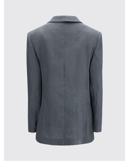 Giorgio Armani Gray Linen Single Breasted Blazer