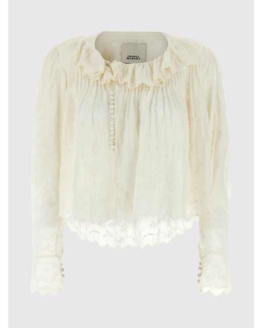 Isabel Marant White Cotton And Silk Zelly Blouse