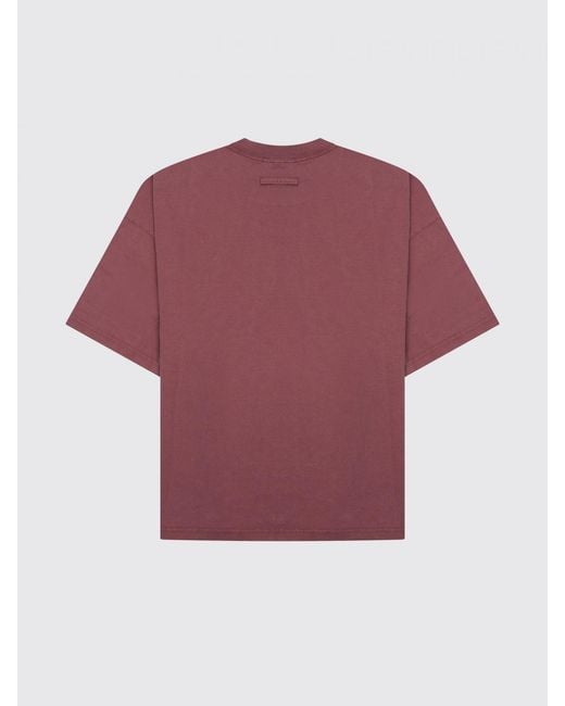 Jean Paul Gaultier Red Organic Cotton T-Shirt With Dropped Shoulders And Tonal Logo