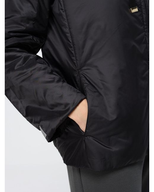 Max Mara Black Hooded Short Windbreaker