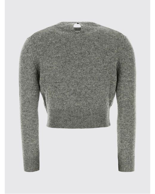 Jil Sander Gray Virgin Wool Cropped Sweater