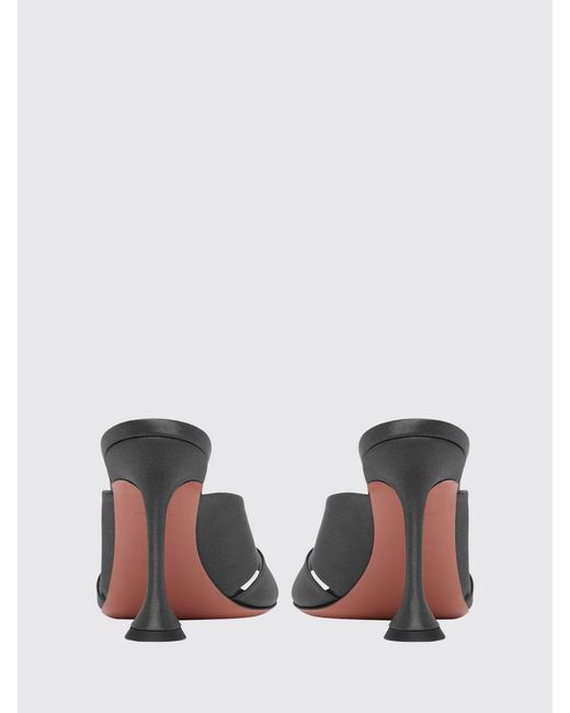 AMINA MUADDI Black Salma Silk Satin Mules