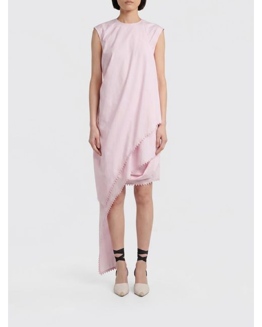 Jacquemus Pink Cotton Blend Asymmetric Dress