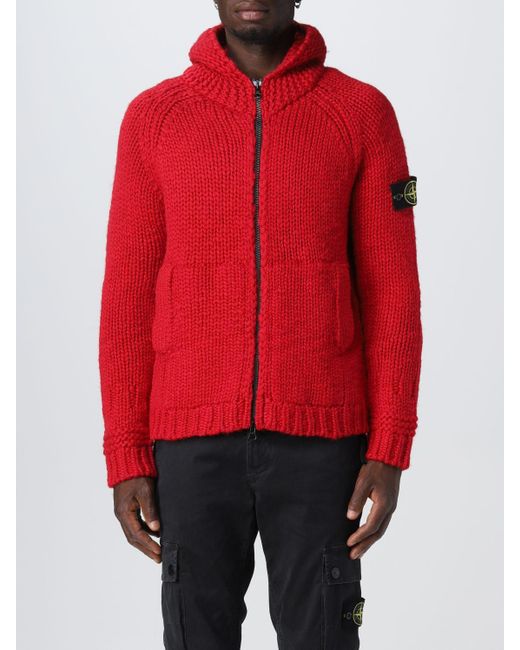 Stone Island Red Cardigan for men
